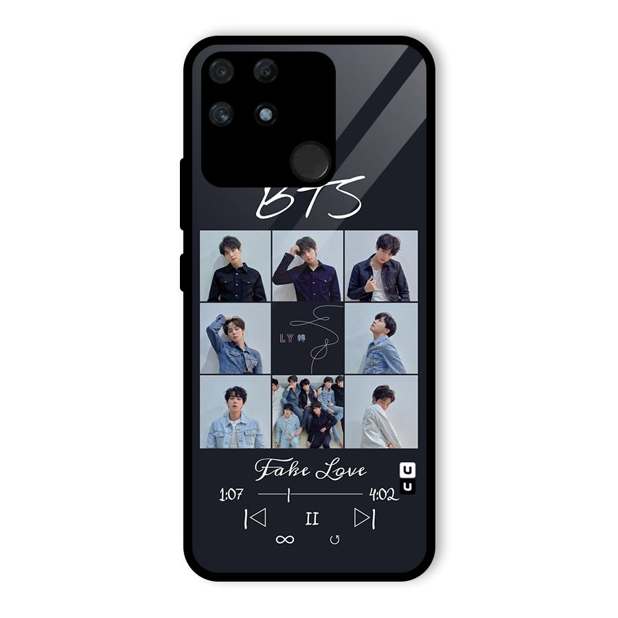 BTS Fake Love Glass Back Case for Realme Narzo 50A