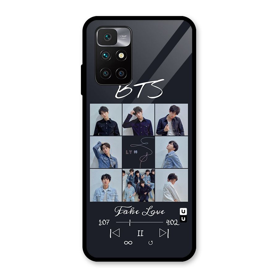BTS Fake Love Glass Back Case for Redmi 10 Prime
