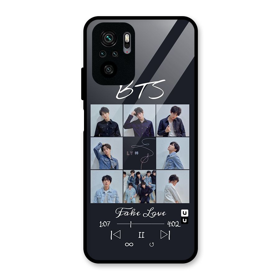 BTS Fake Love Glass Back Case for Redmi Note 10S