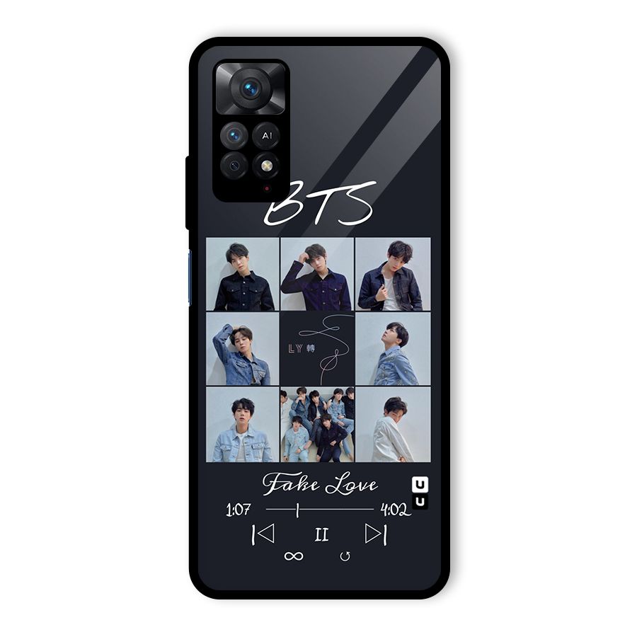 BTS Fake Love Glass Back Case for Redmi Note 11 Pro