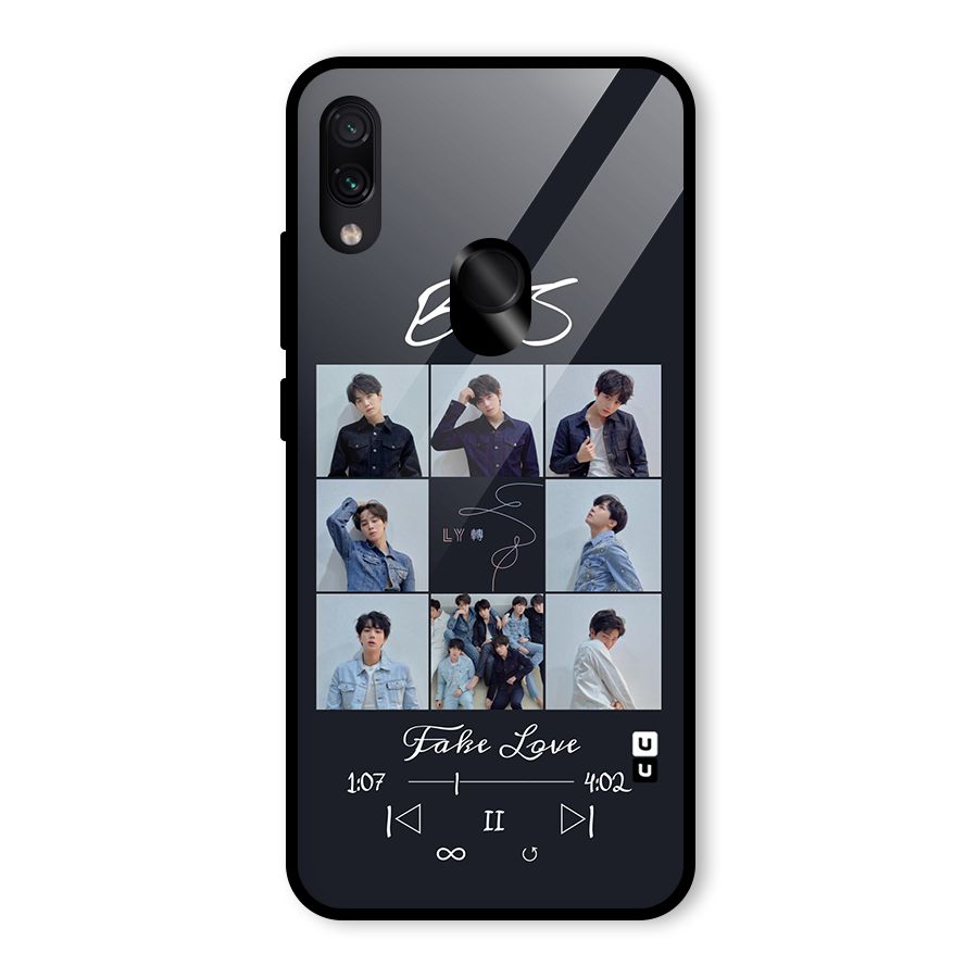 BTS Fake Love Glass Back Case for Redmi Note 7S