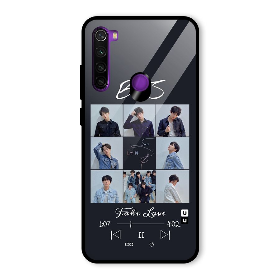 BTS Fake Love Glass Back Case for Redmi Note 8