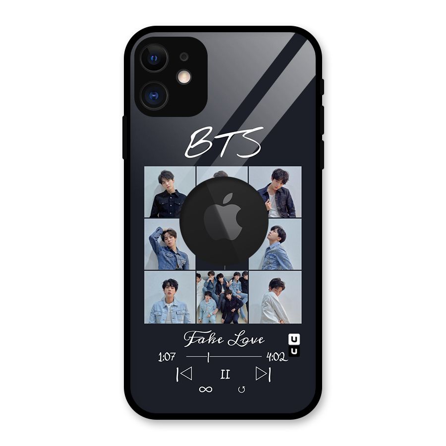BTS Fake Love Glass Back Case for iPhone 11 Logo Cut
