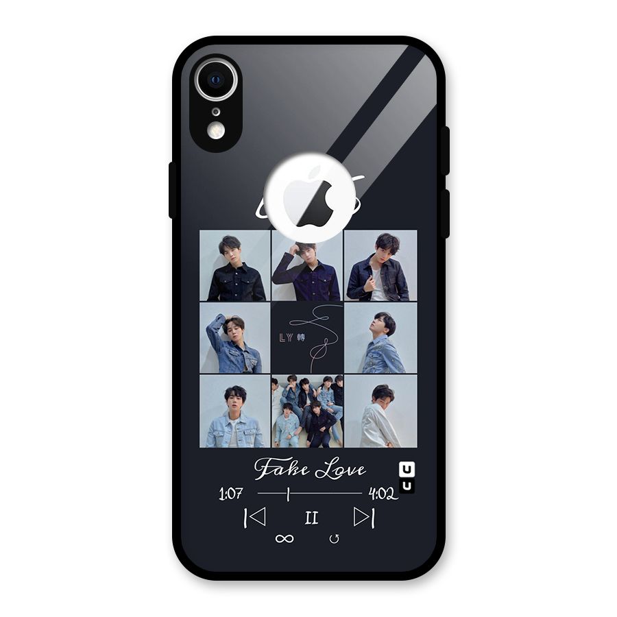 BTS Fake Love Glass Back Case for iPhone XR Logo Cut