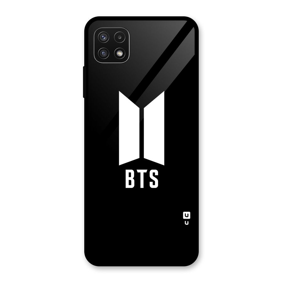 BTS Logo Black Glass Back Case for Galaxy A22 5G