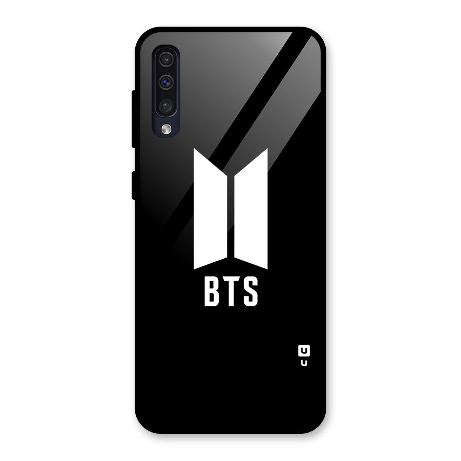 BTS Logo Black Glass Back Case for Galaxy A50