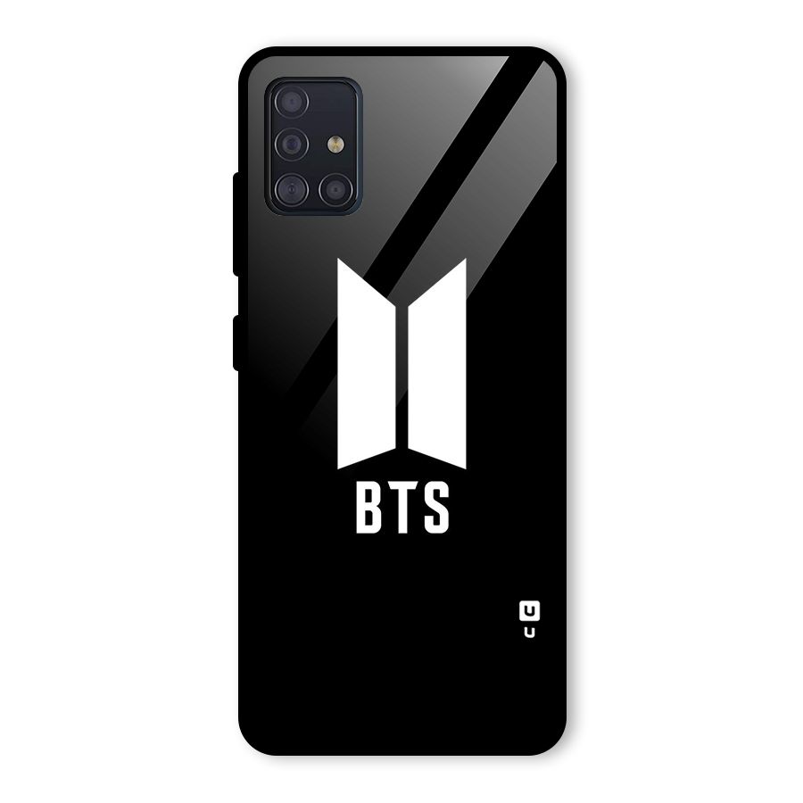 BTS Logo Black Glass Back Case for Galaxy A51