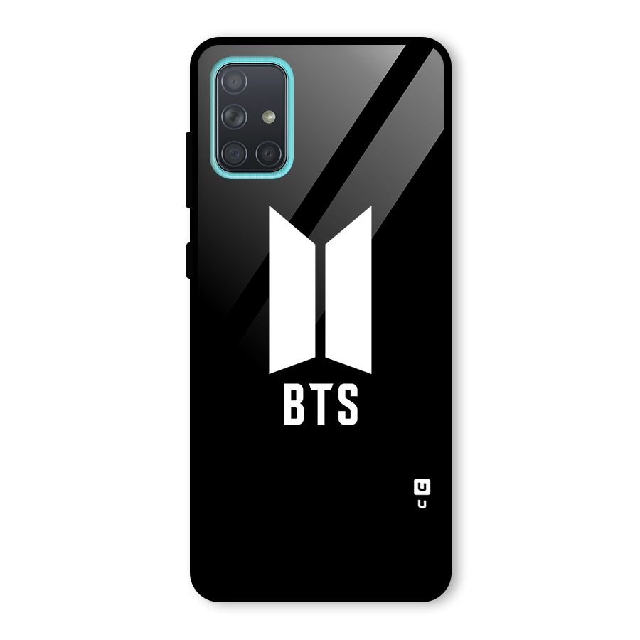 BTS Logo Black Glass Back Case for Galaxy A71