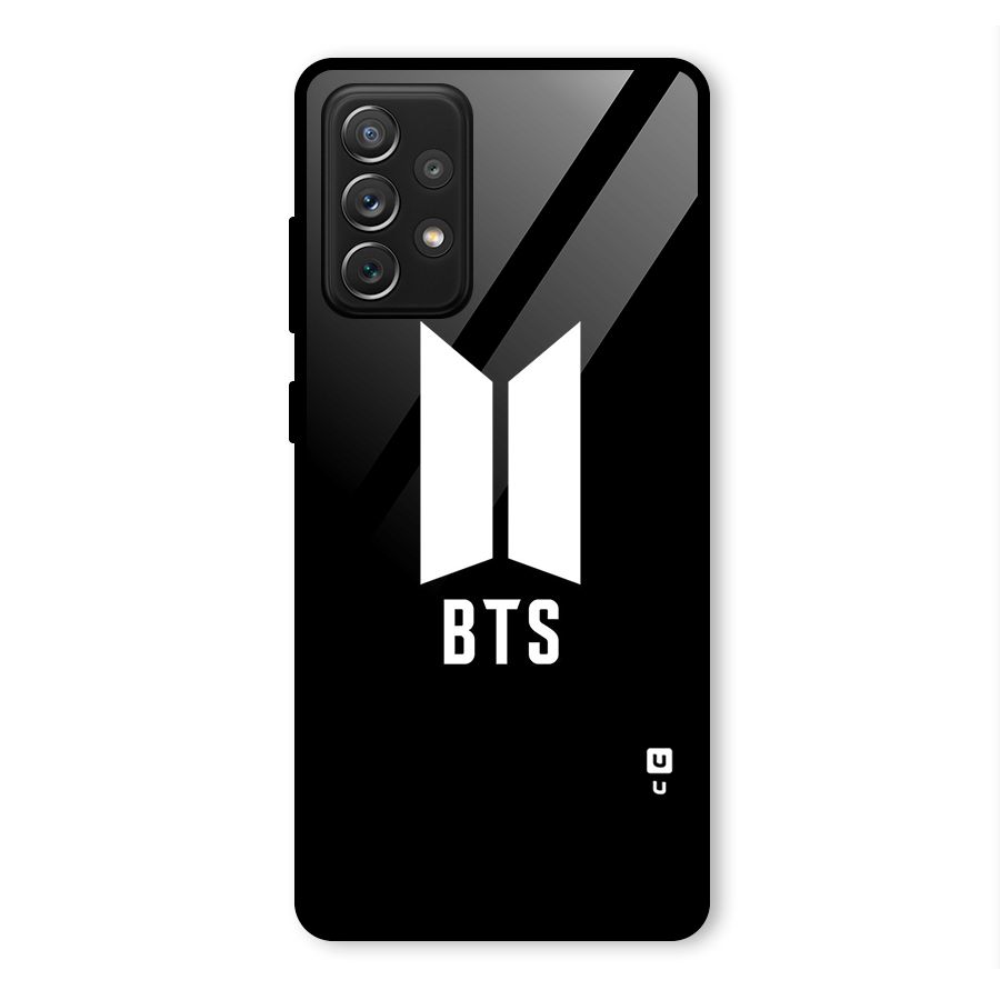 BTS Logo Black Glass Back Case for Galaxy A72