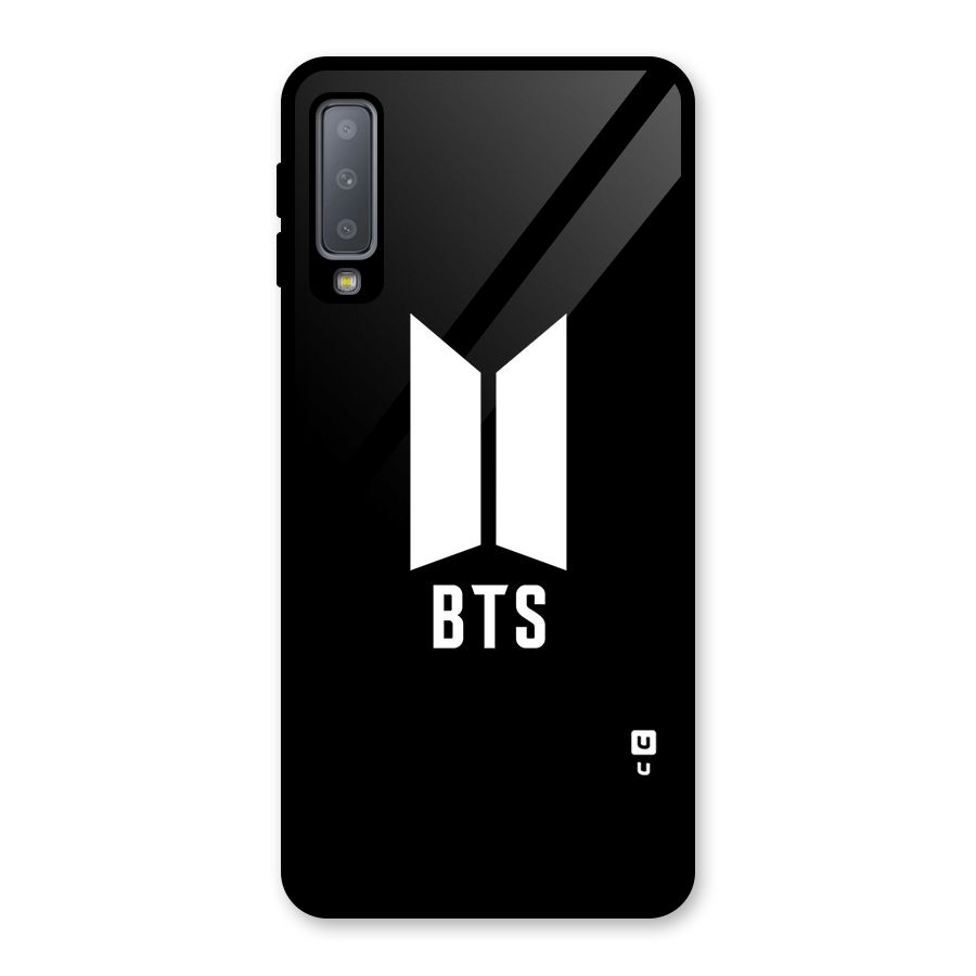 BTS Logo Black Glass Back Case for Galaxy A7 (2018)