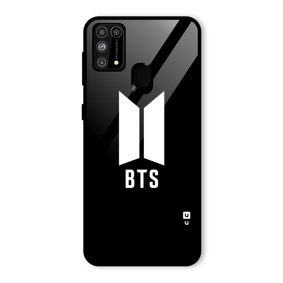 BTS Logo Black Glass Back Case for Galaxy F41