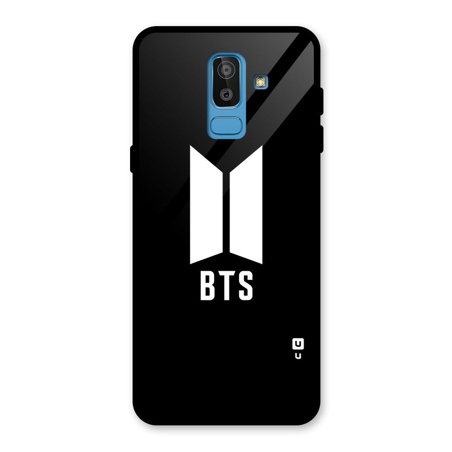 BTS Logo Black Glass Back Case for Galaxy J8