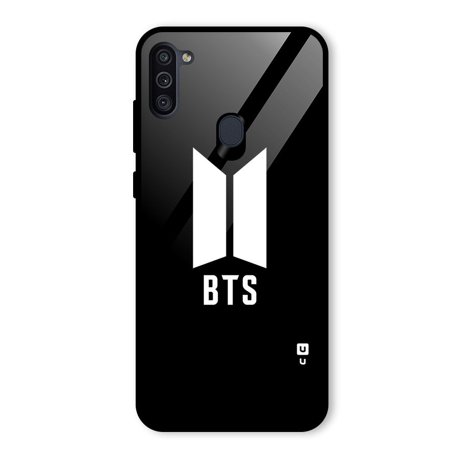 BTS Logo Black Glass Back Case for Galaxy M11