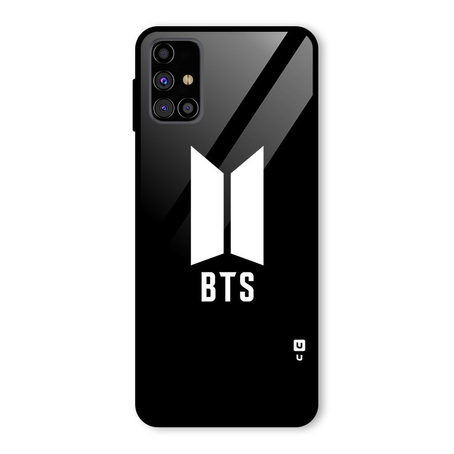 BTS Logo Black Glass Back Case for Galaxy M31s