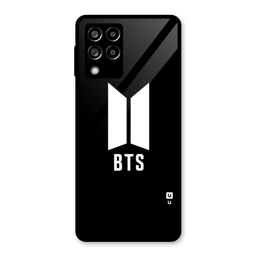 BTS Logo Black Glass Back Case for Galaxy M53 5G