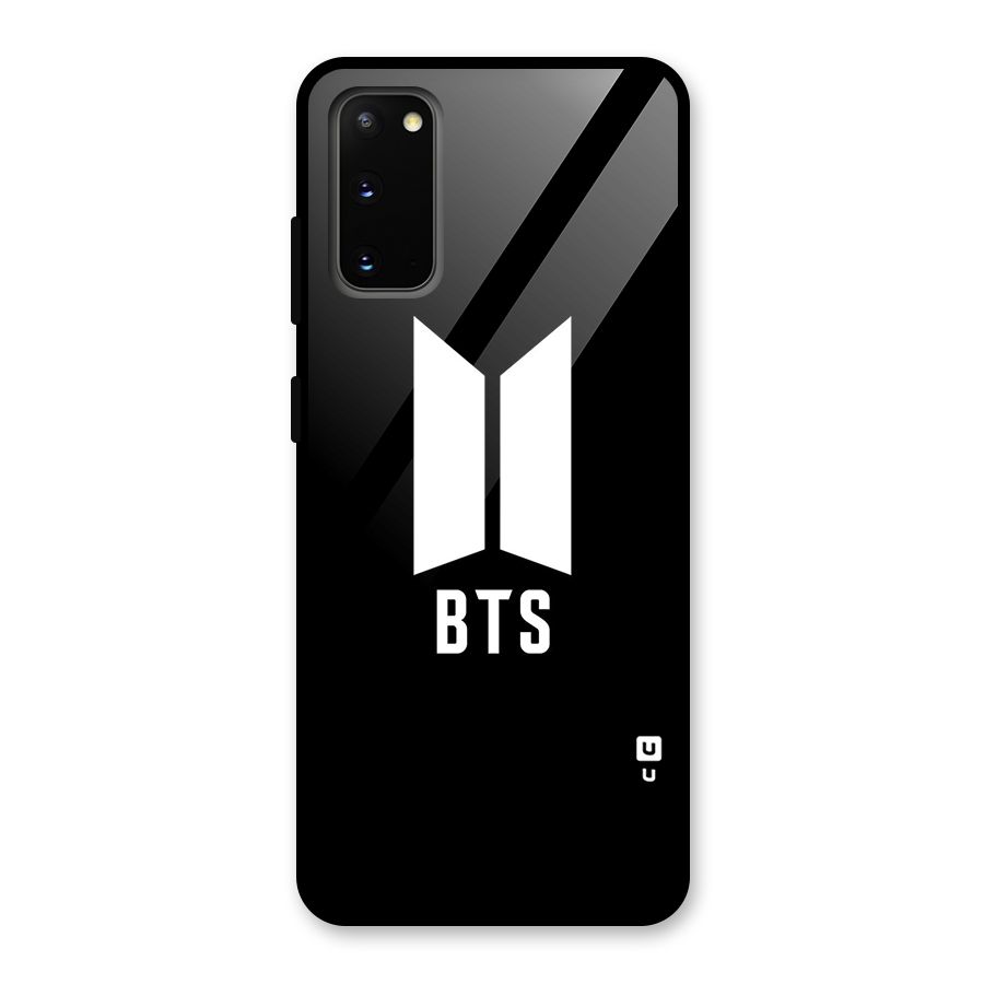 BTS Logo Black Glass Back Case for Galaxy S20