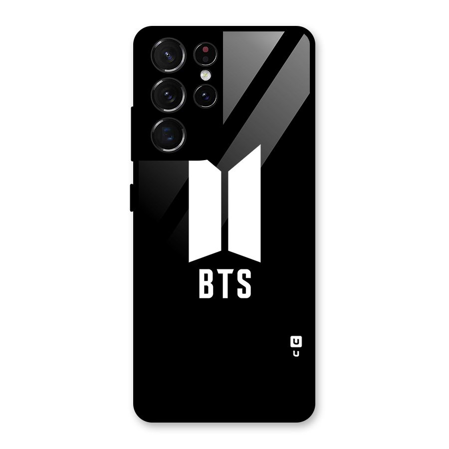 BTS Logo Black Glass Back Case for Galaxy S21 Ultra 5G