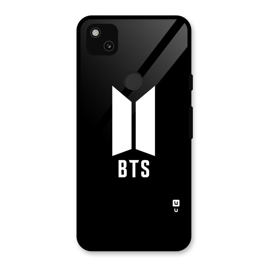 BTS Logo Black Glass Back Case for Google Pixel 4a