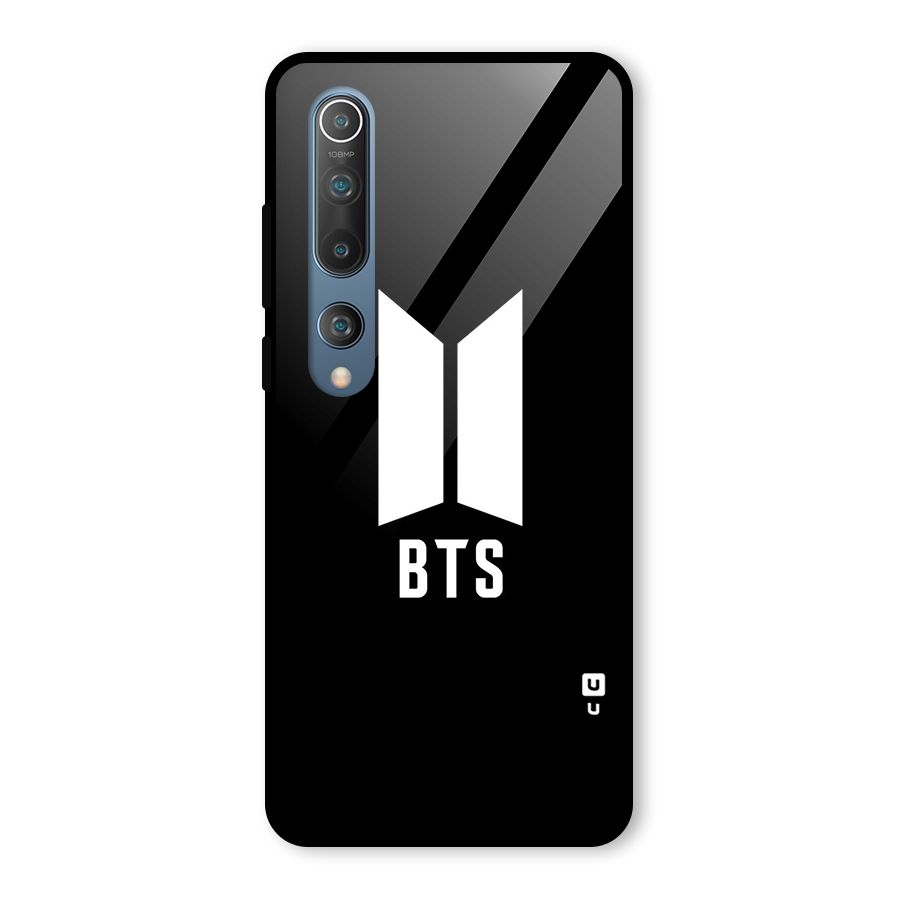 BTS Logo Black Glass Back Case for Mi 10