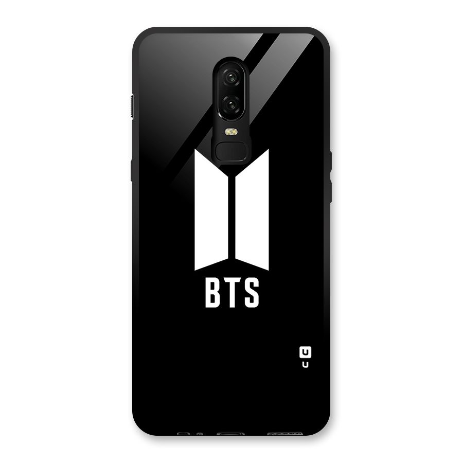 BTS Logo Black Glass Back Case for OnePlus 6
