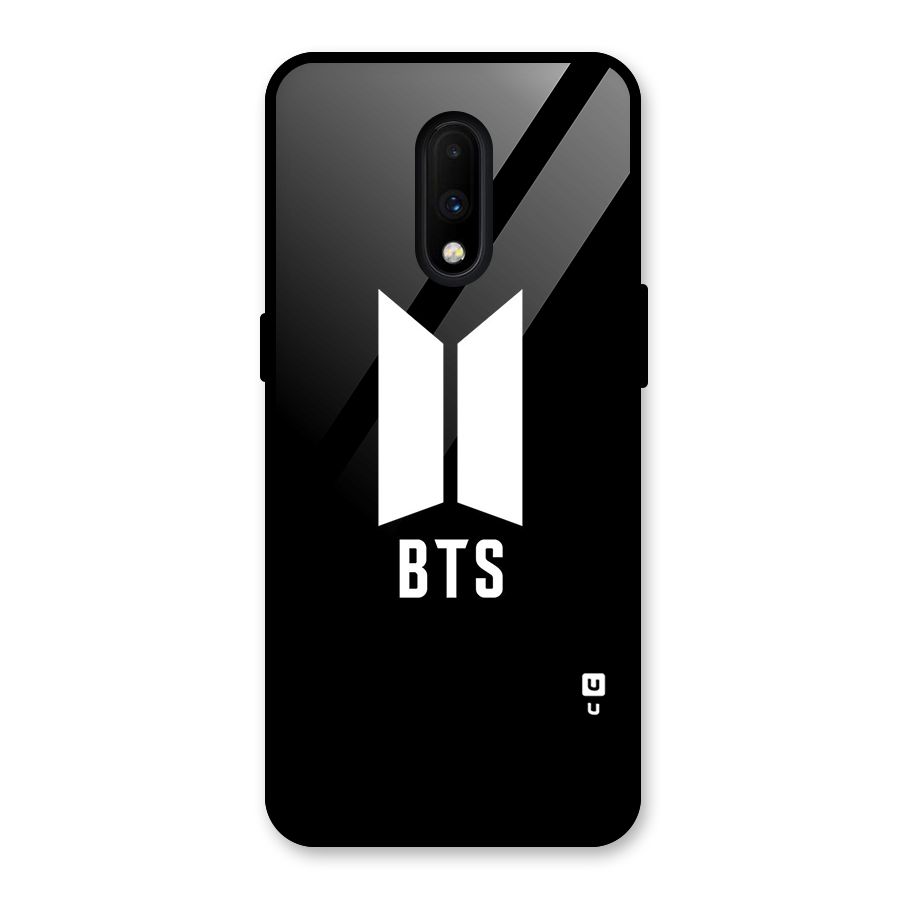 BTS Logo Black Glass Back Case for OnePlus 7