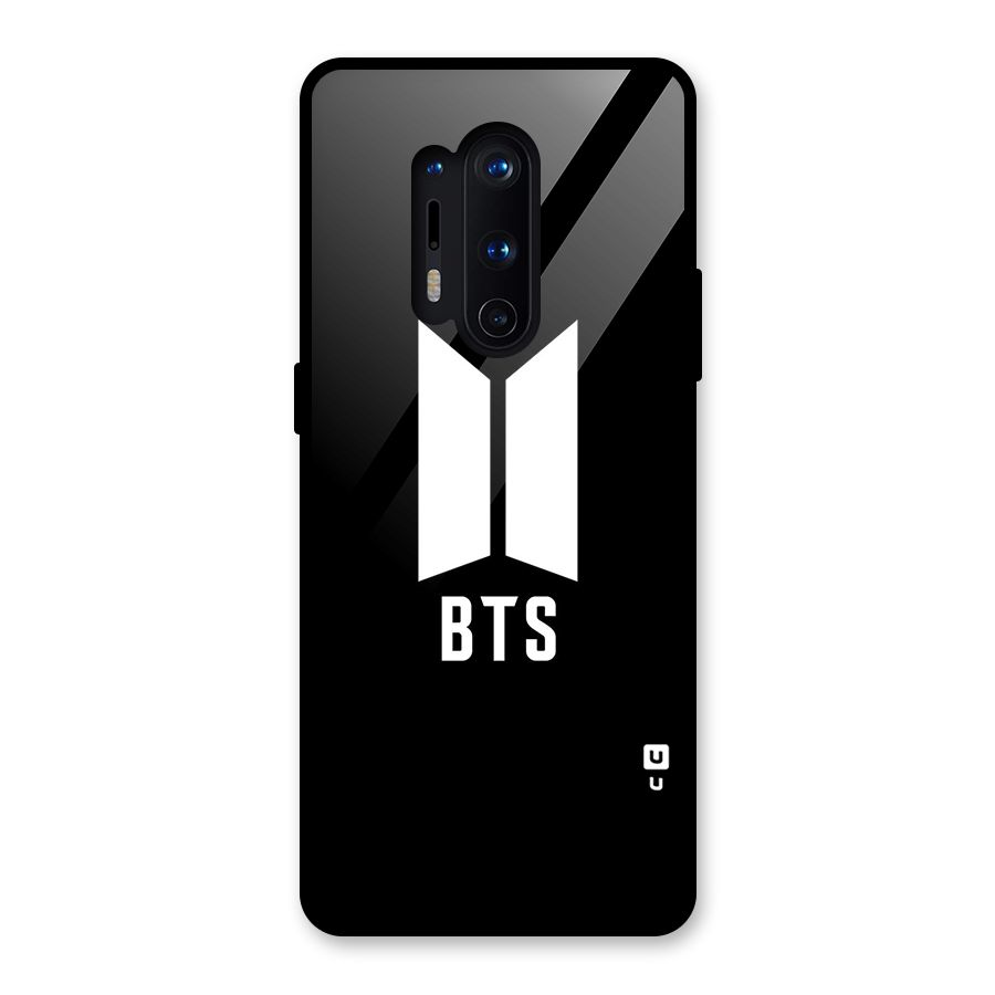 BTS Logo Black Glass Back Case for OnePlus 8 Pro