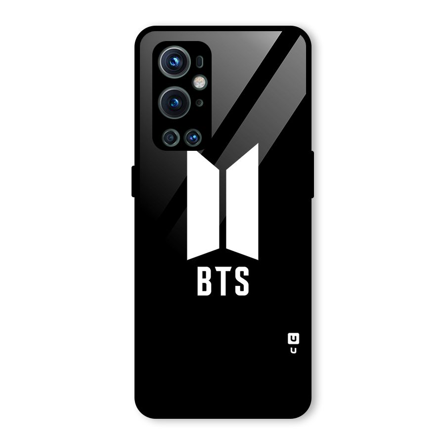 BTS Logo Black Glass Back Case for OnePlus 9 Pro
