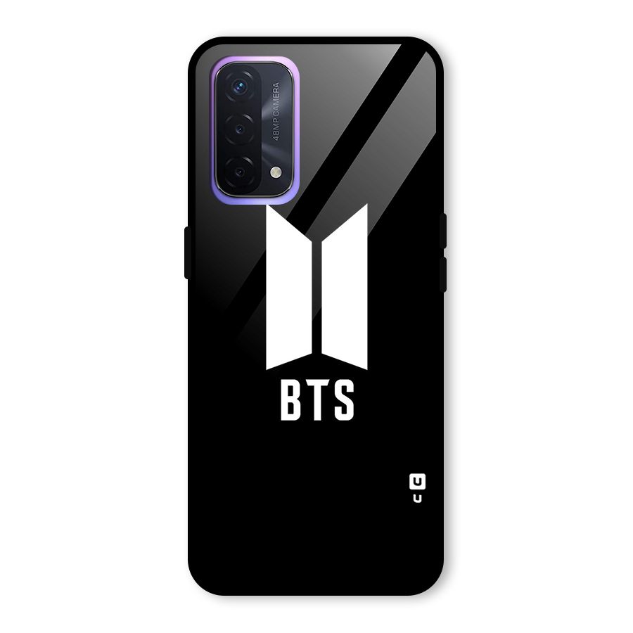 BTS Logo Black Glass Back Case for Oppo A74 5G