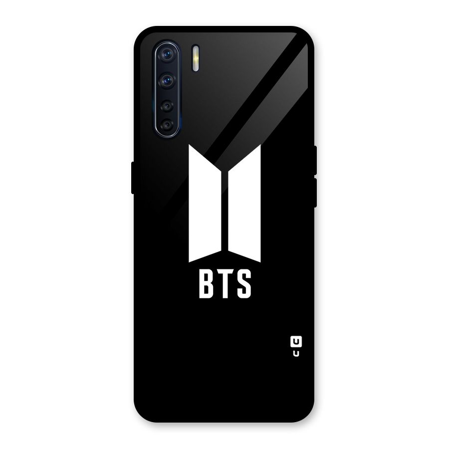 BTS Logo Black Glass Back Case for Oppo F15