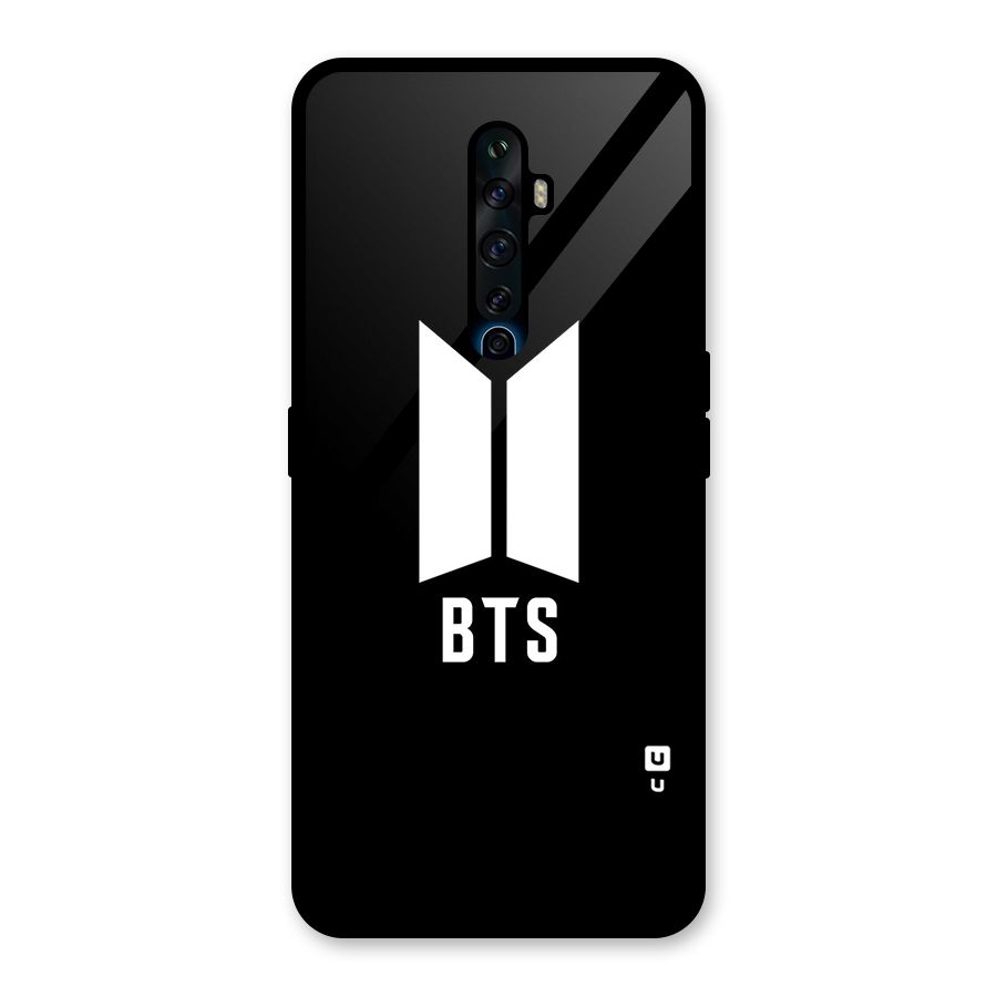 BTS Logo Black Glass Back Case for Oppo Reno2 F