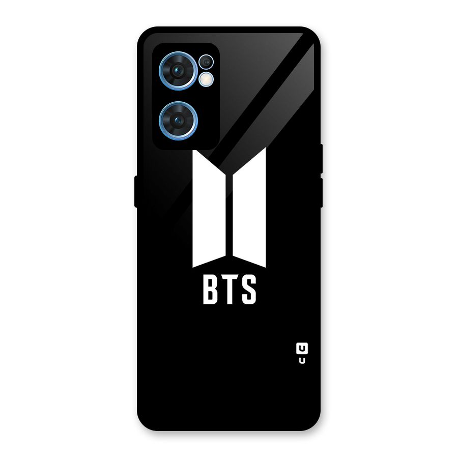 BTS Logo Black Glass Back Case for Oppo Reno7 5G