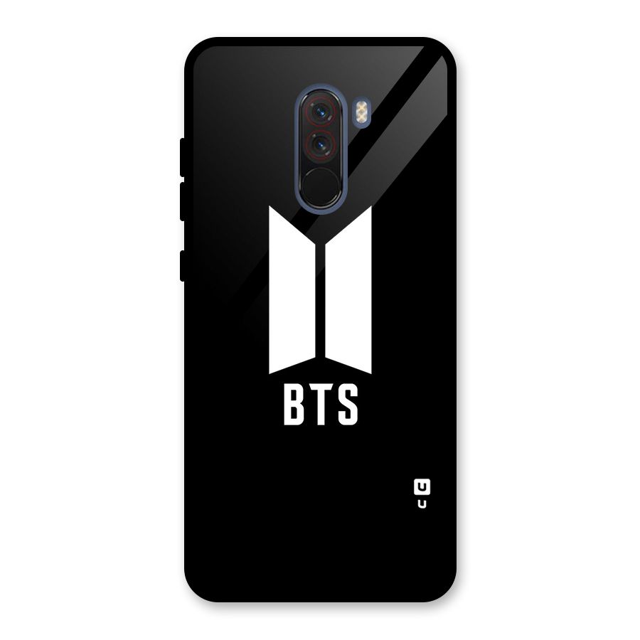 BTS Logo Black Glass Back Case for Poco F1