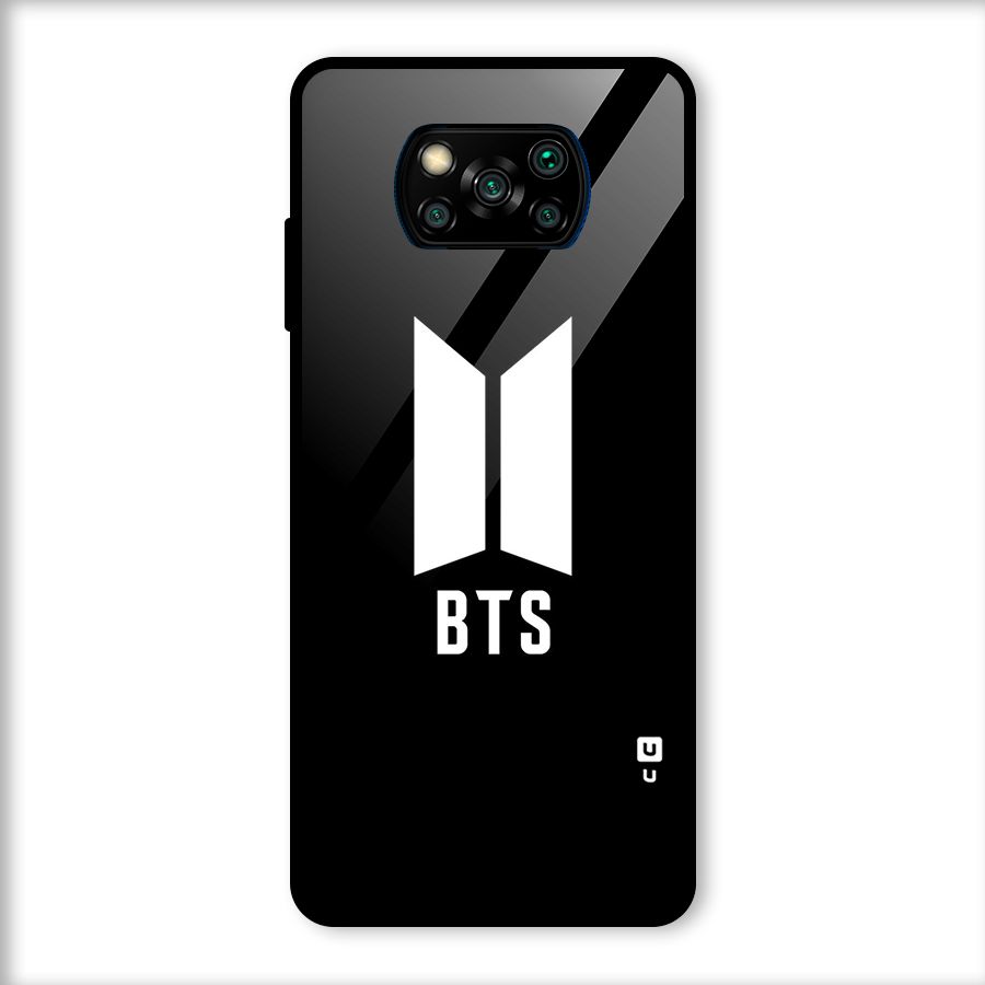 BTS Logo Black Glass Back Case for Poco X3