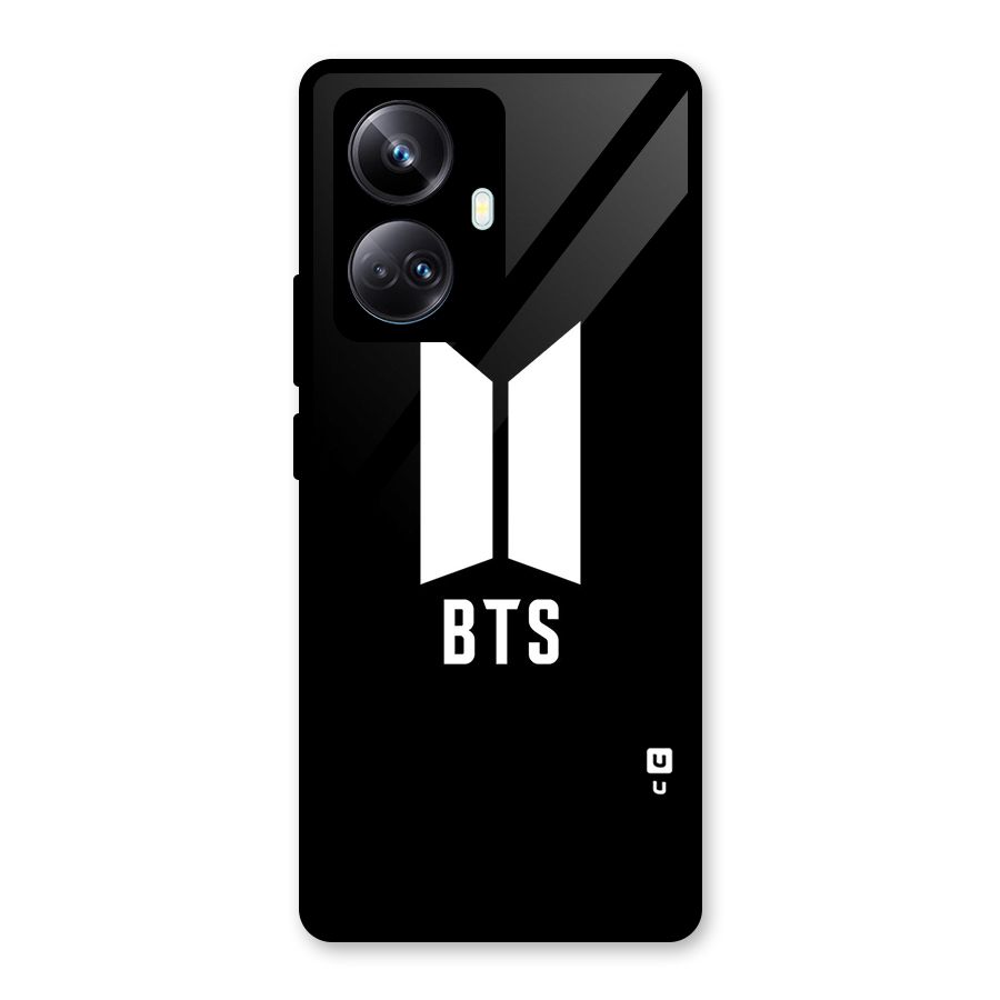 BTS Logo Black Glass Back Case for Realme 10 Pro Plus