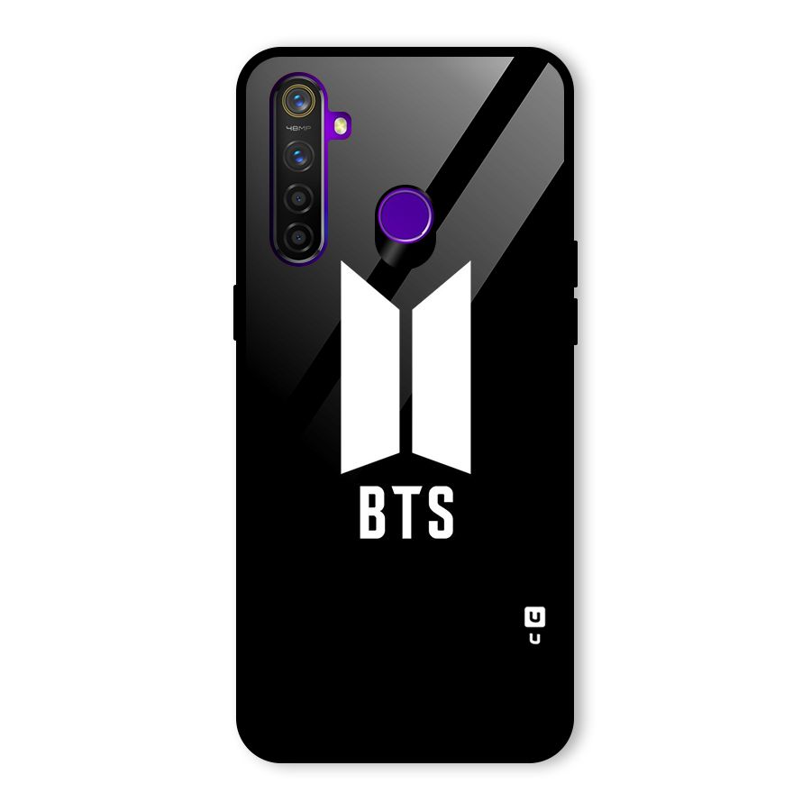 BTS Logo Black Glass Back Case for Realme 5 Pro