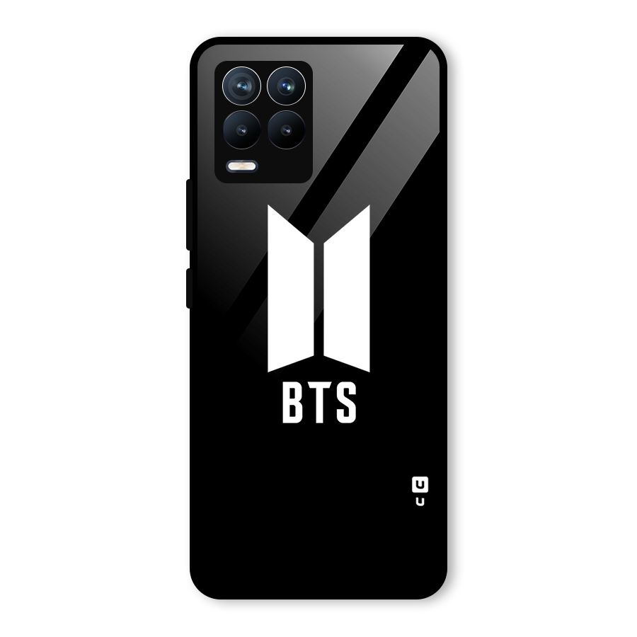 BTS Logo Black Glass Back Case for Realme 8 Pro