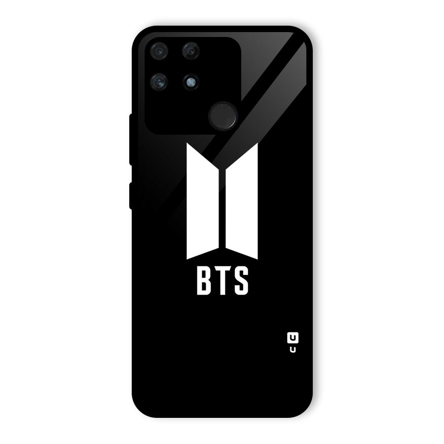 BTS Logo Black Glass Back Case for Realme Narzo 50A