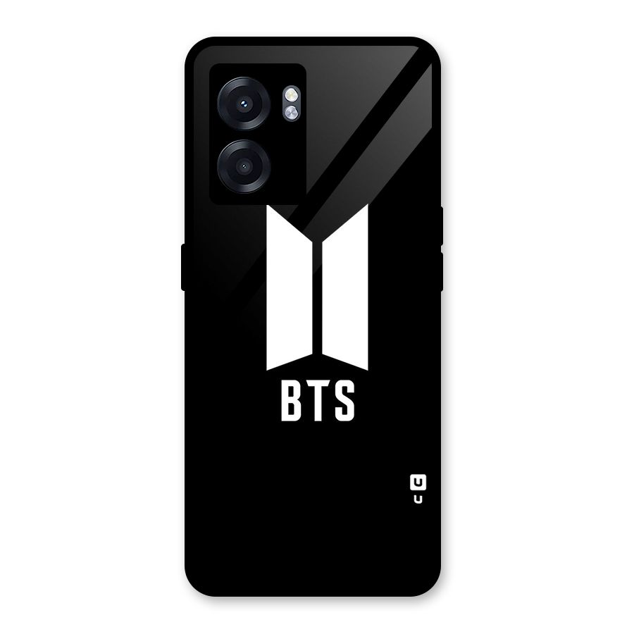 BTS Logo Black Glass Back Case for Realme Narzo 50 5G