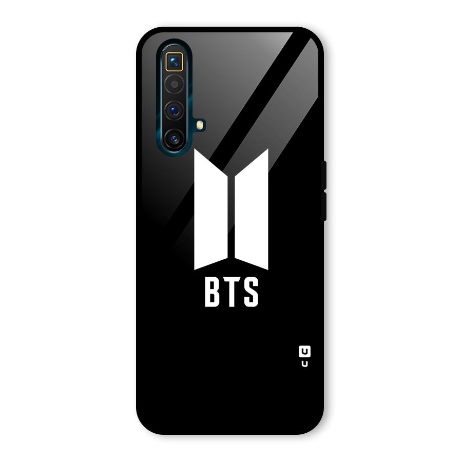 BTS Logo Black Glass Back Case for Realme X3 SuperZoom