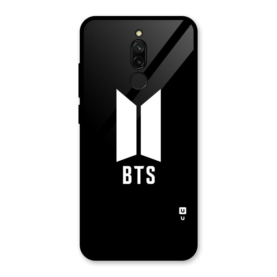 BTS Logo Black Glass Back Case for Redmi 8