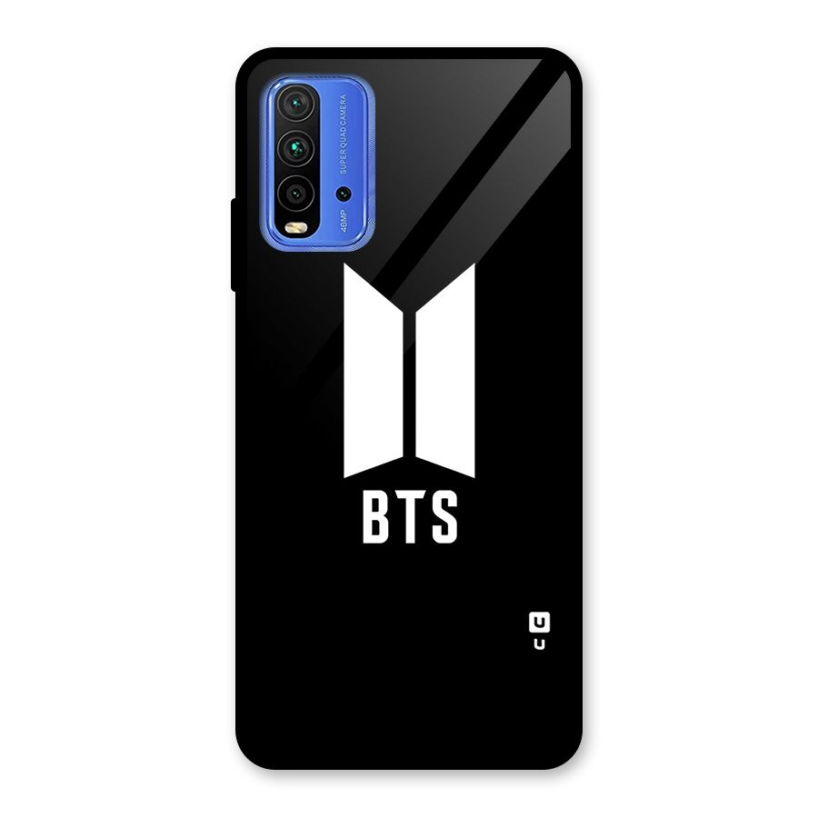 BTS Logo Black Glass Back Case for Redmi 9 Power