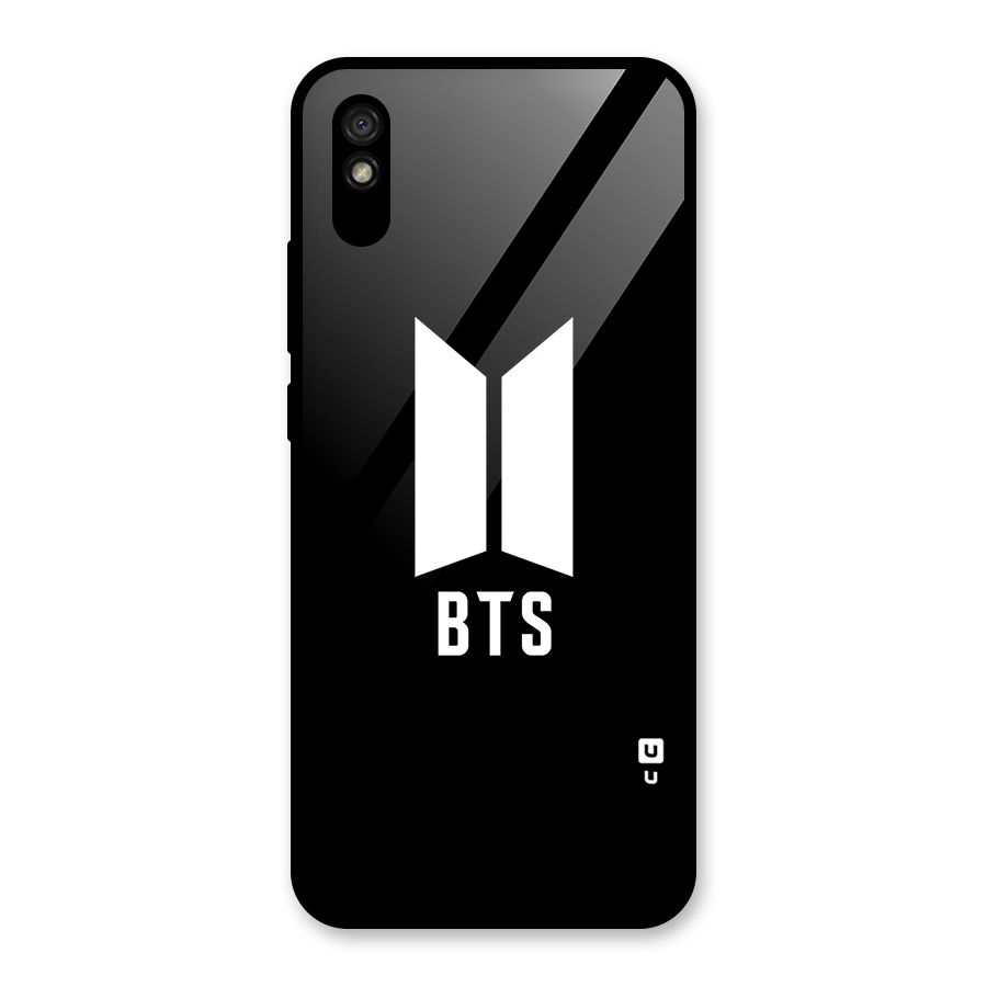 BTS Logo Black Glass Back Case for Redmi 9i