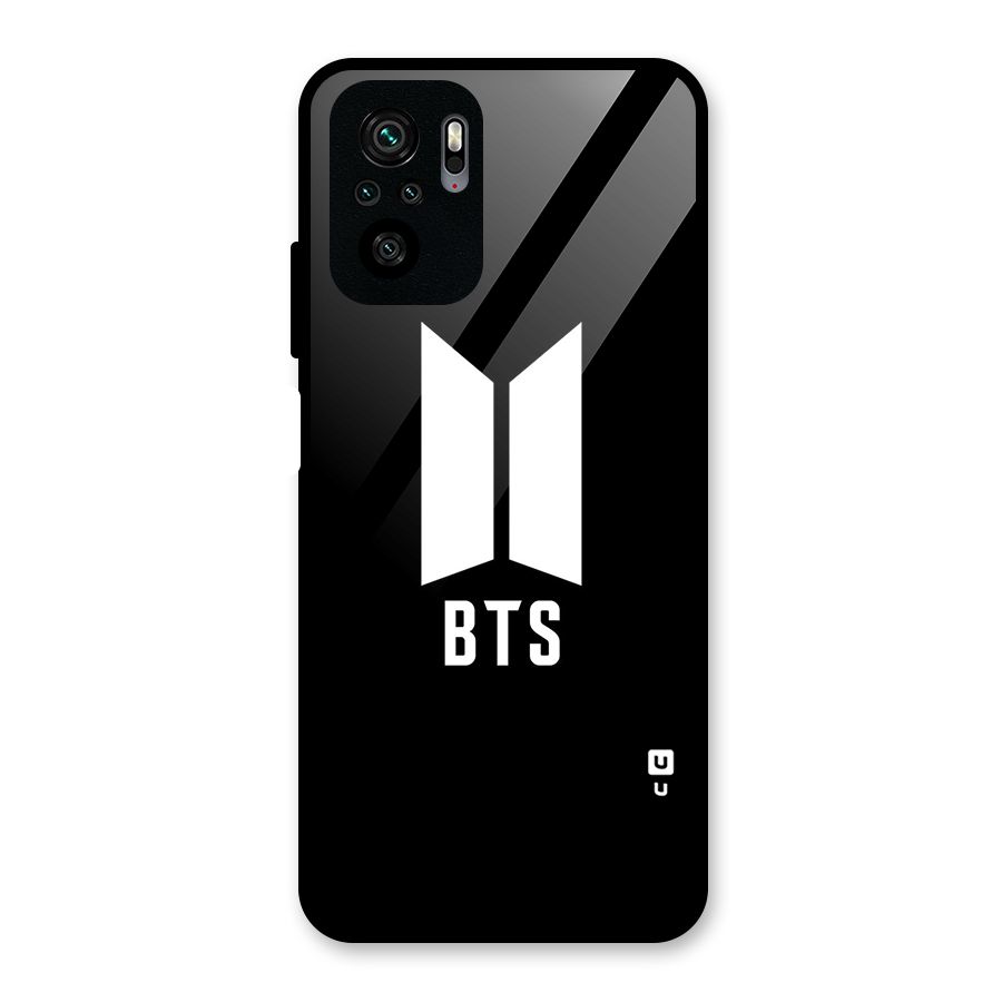BTS Logo Black Glass Back Case for Redmi Note 10S