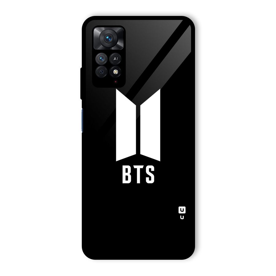 BTS Logo Black Glass Back Case for Redmi Note 11 Pro