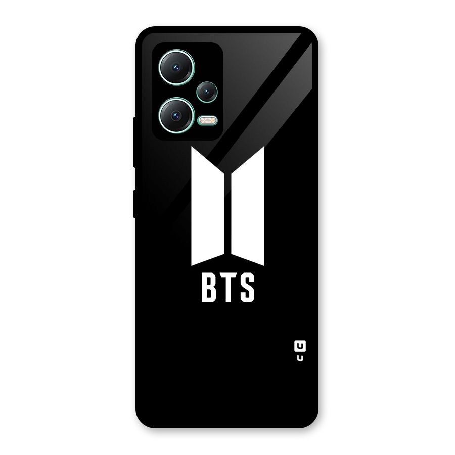 BTS Logo Black Glass Back Case for Redmi Note 12 5G