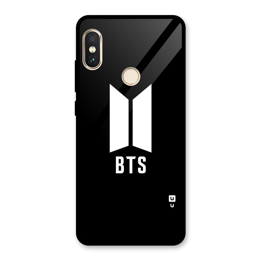 BTS Logo Black Glass Back Case for Redmi Note 5 Pro