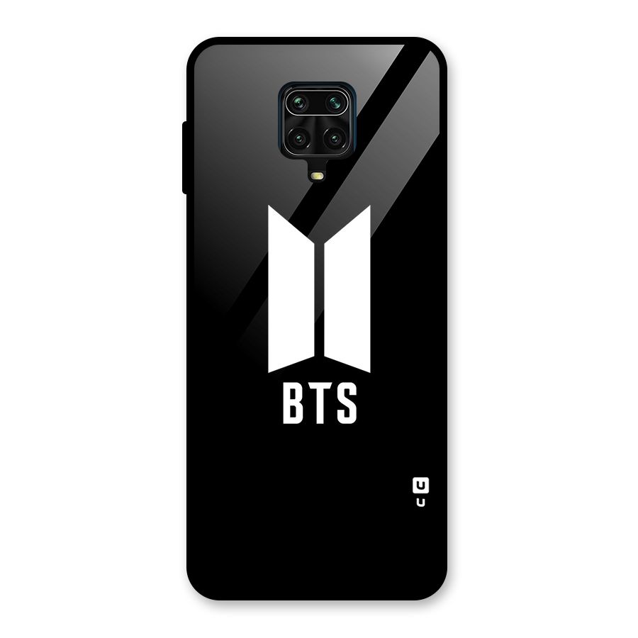 BTS Logo Black Glass Back Case for Redmi Note 9 Pro