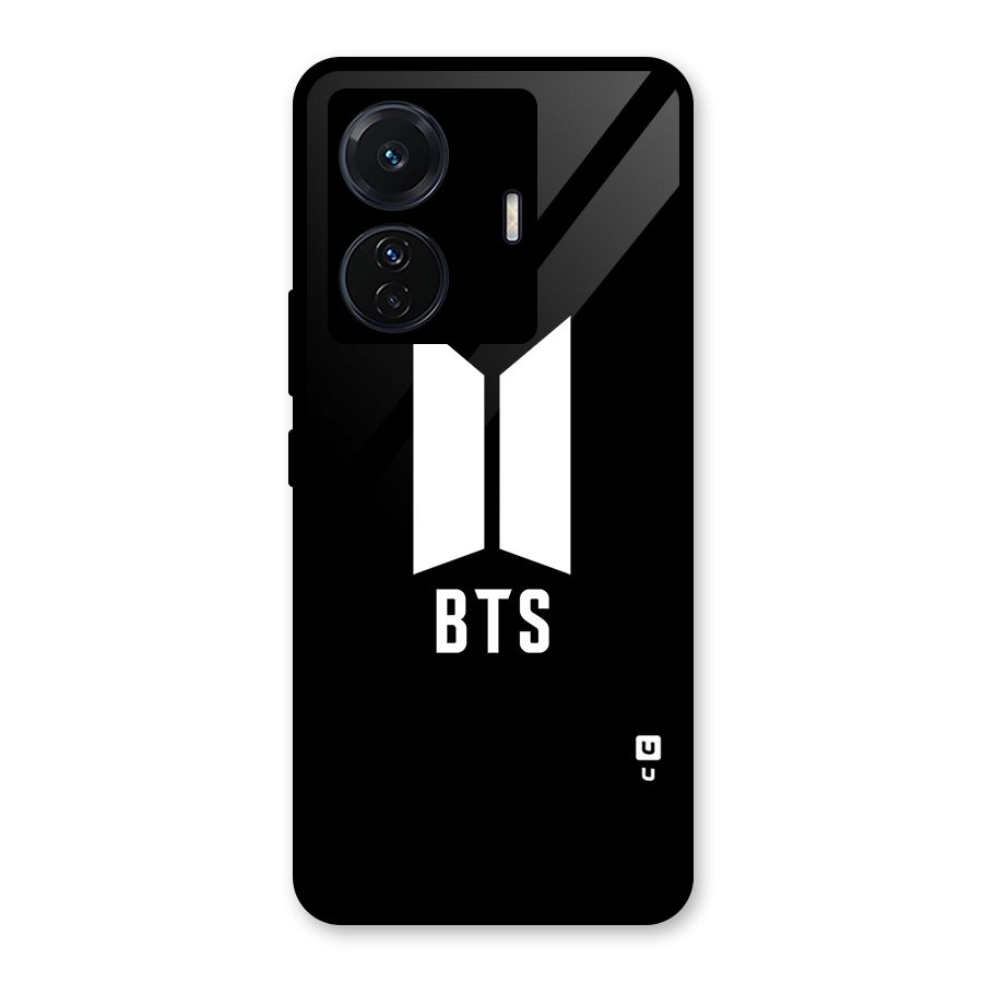 BTS Logo Black Glass Back Case for Vivo T1 Pro