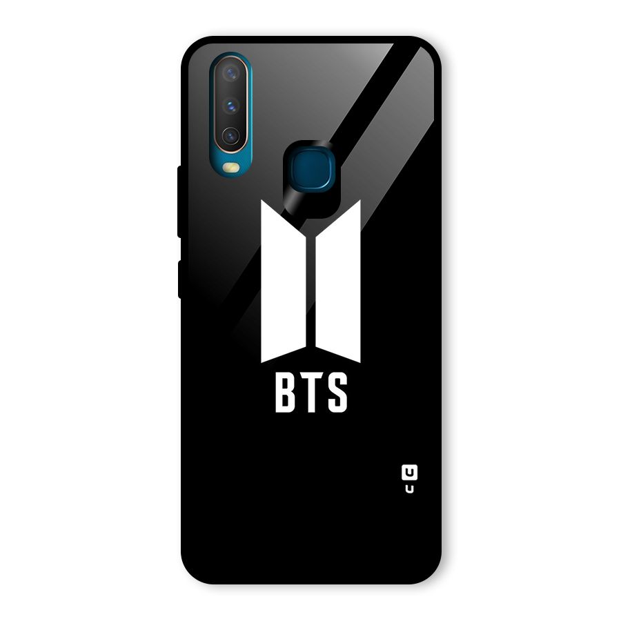 BTS Logo Black Glass Back Case for Vivo U10