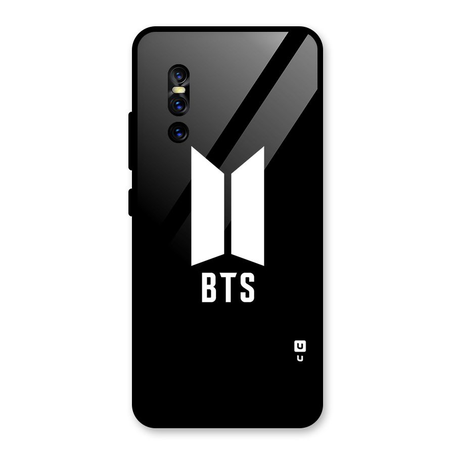 BTS Logo Black Glass Back Case for Vivo V15 Pro